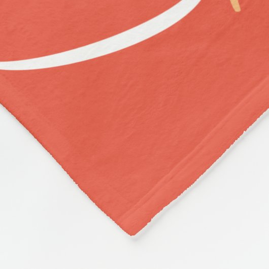 Couverture Polaire Camila nom personnalisé initiale répétée en rouge (Coin)