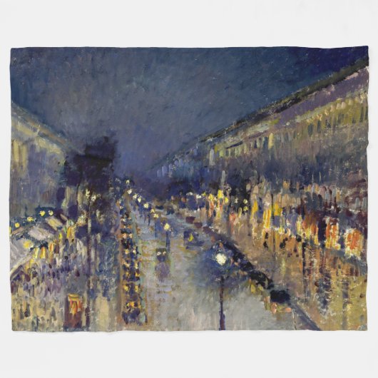 Couverture Polaire Camille Pissarro - Boulevard Montmartre en nuit (Devant (Horizontal))