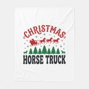 Couverture Polaire Camion à chevaux de Noël Santa Sleigh Design Weste