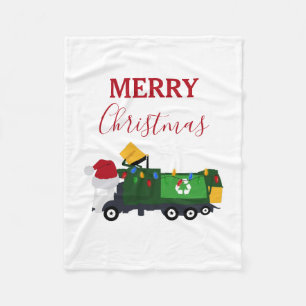 Couverture Polaire Camion de recyclage de Noël