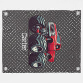 Couverture Polaire Camion monstre rouge (Devant (Horizontal))