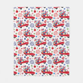 Couverture Polaire Camion patriotique et motif de feux d'artifice (Devant)