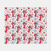 Couverture Polaire Camion patriotique et motif de feux d'artifice (Devant (Horizontal))