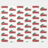 Couverture Polaire Camion rouge et arbre (Devant (Horizontal))