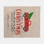 Couverture Polaire Camion rouge et arbre Noël Nom de l'observation (Devant (Horizontal))