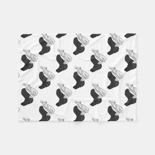 Couverture Polaire Camion Silhouette à la main (Devant (Horizontal))