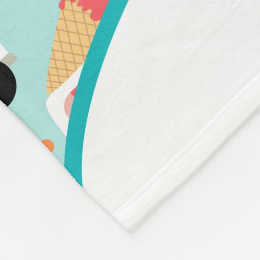 Couverture Polaire Camions à crème glacée Saupoudrant les filles Pers (Coin)