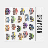 Couverture Polaire Camions Monster pour enfants modernes (Devant (Horizontal))