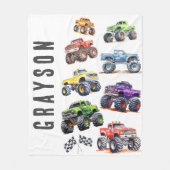 Couverture Polaire Camions Monster pour enfants modernes (Devant)