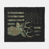 Couverture Polaire Camo American Flag Chasse de canard cadeau pour El (Devant (Horizontal))