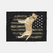 Couverture Polaire Camo American Flag Yellow Labrador Retriever (Devant (Horizontal))