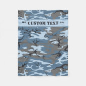Couverture Polaire Camo bleu avec le texte fait sur commande (Devant)