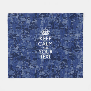 Couverture Polaire Camo Bleu Marine Conserve Le Calme Et Votre Texte