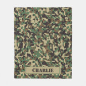 Couverture Polaire Camo camouflage motif nom personnalisé (Devant)