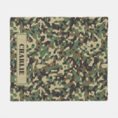 Couverture Polaire Camo camouflage motif nom personnalisé (Devant (Horizontal))