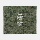 Couverture Polaire Camo Numérique Conserver Le Calme Et Votre Texte (Devant (Horizontal))