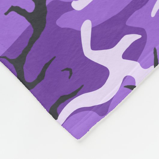 Couverture Polaire Camo pourpre avec le texte fait sur commande (Coin)