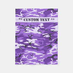 Couverture Polaire Camo pourpre avec le texte fait sur commande