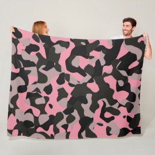 Couverture Polaire Camo rose et noir