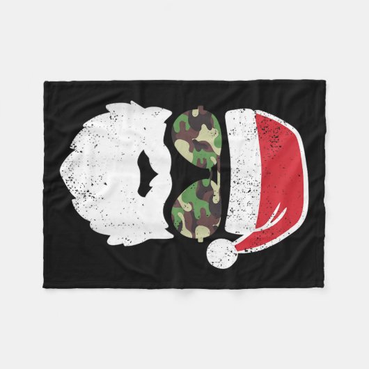 Couverture Polaire Camo Santa Claus Sungles Funny Camo Camo de Noël C (Devant (Horizontal))