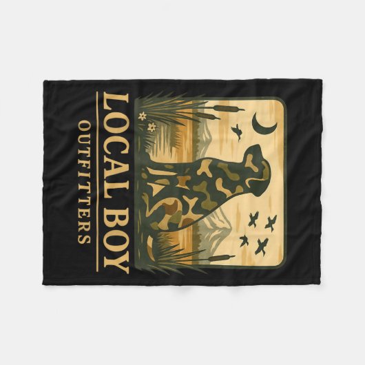 Couverture Polaire Camo Southern Local Boy Duck Hunting Black Lab Out (Devant (Horizontal))