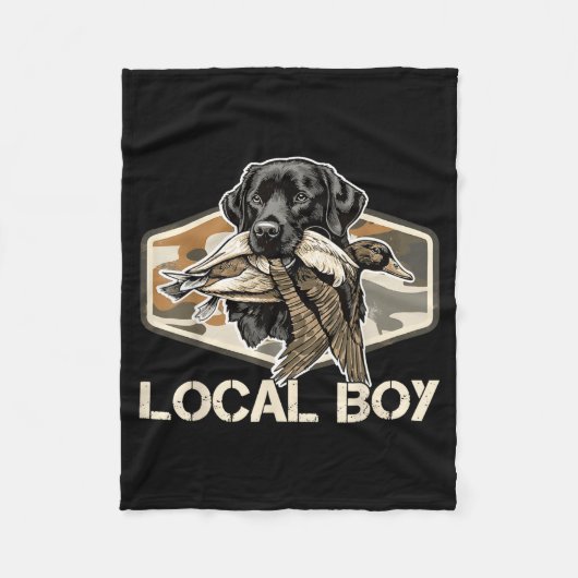 Couverture Polaire Camo Southern Local Boy Duck Hunting Black Lab Out (Devant)
