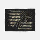 Couverture Polaire Camo Us Drapeau Elk Buck Camouflage Deer Chasse Ch (Devant (Horizontal))