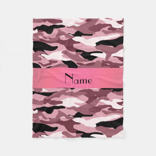 Couverture Polaire Camouflage assez rose nommé personnalisé (Devant)