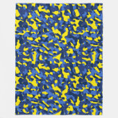 Couverture Polaire Camouflage bleu jaune Motif d'impression (Devant)