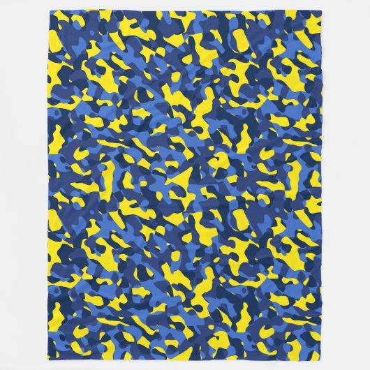 Couverture Polaire Camouflage bleu jaune Motif d'impression (Devant)