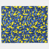 Couverture Polaire Camouflage bleu jaune Motif d'impression (Devant (Horizontal))