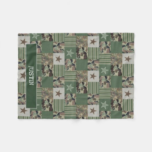 Couverture Polaire Camouflage de pêche Camo Patchwork Kaki Vert (Devant (Horizontal))