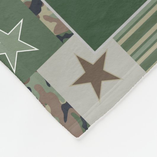 Couverture Polaire Camouflage de pêche Camo Patchwork Kaki Vert (Coin)