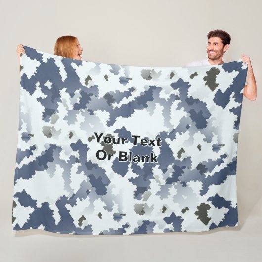 Couverture Polaire Camouflage d'hiver fractal (En situation)