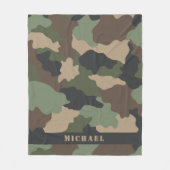 Couverture Polaire Camouflage en bois Camouflage militaire kaki monog (Devant)