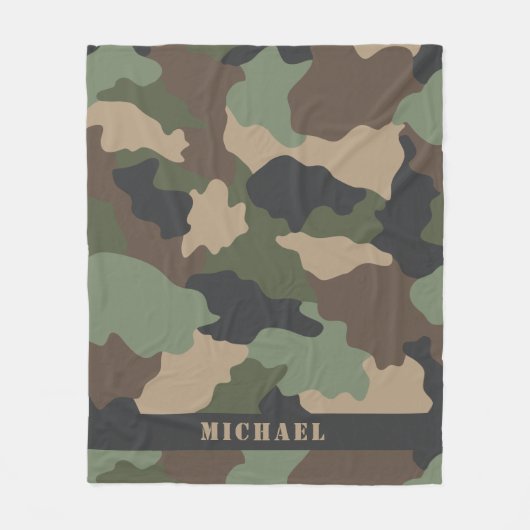 Couverture Polaire Camouflage en bois Camouflage militaire kaki monog (Devant)