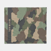 Couverture Polaire Camouflage en bois Camouflage militaire kaki monog (Devant (Horizontal))