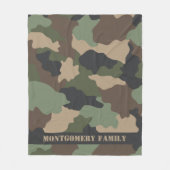 Couverture Polaire Camouflage Famille Monogramme Bois Camo (Devant)