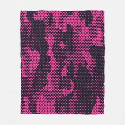 Couverture Polaire Camouflage hexagonal, texture militaire arrière - (Devant)