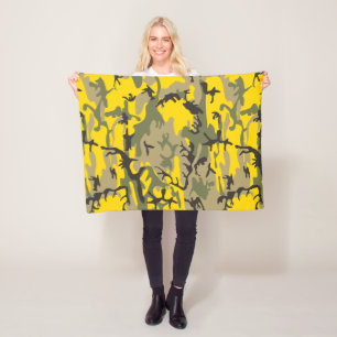 Couverture Polaire Camouflage jaune et vert, Militaire, Armée