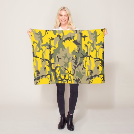 Couverture Polaire Camouflage jaune et vert, Militaire, Armée (En situation)
