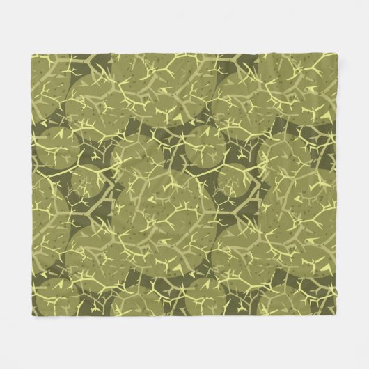 Couverture Polaire Camouflage Motif de cactus vert olive Imprimer (Devant (Horizontal))