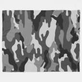 Couverture Polaire Camouflage noir et gris de l'armée, conception gra (Devant (Horizontal))