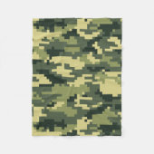 Couverture Polaire Camouflage numérique en bois à 8 bits / Camo (Devant)