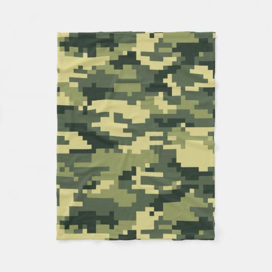 Couverture Polaire Camouflage numérique en bois à 8 bits / Camo (Devant)