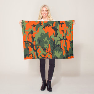 Couverture Polaire Camouflage orange et vert, Militaire, Armée