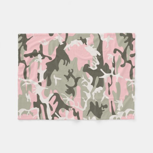 Couverture Polaire Camouflage rose et vert, Militaire, Armée (Devant (Horizontal))
