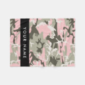 Couverture Polaire Camouflage rose et vert Votre nom Personnalisez (Devant (Horizontal))