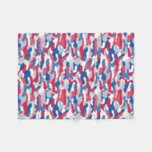 Couverture Polaire Camouflage rouge blanc et bleu (Devant (Horizontal))