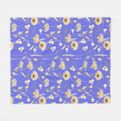 Couverture Polaire Campagne de prairie imprimé bleu (Devant (Horizontal))